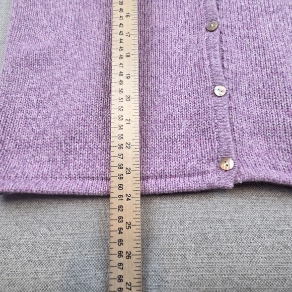 LL Bean Cardigan Sweater Women's Large Lavender Cottagecore Prairie Preppy - Picture 10 of 10
